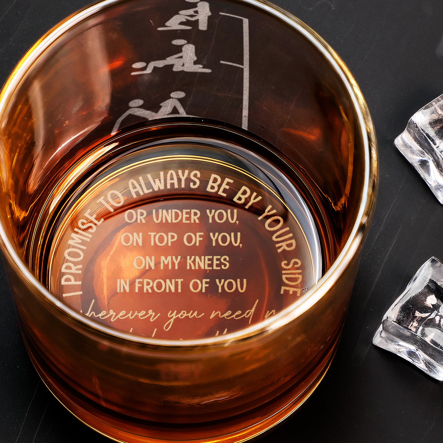 Naughty Gift For Husband, Boyfriend Customize With Hidden Message - Personalized Whiskey Glass
