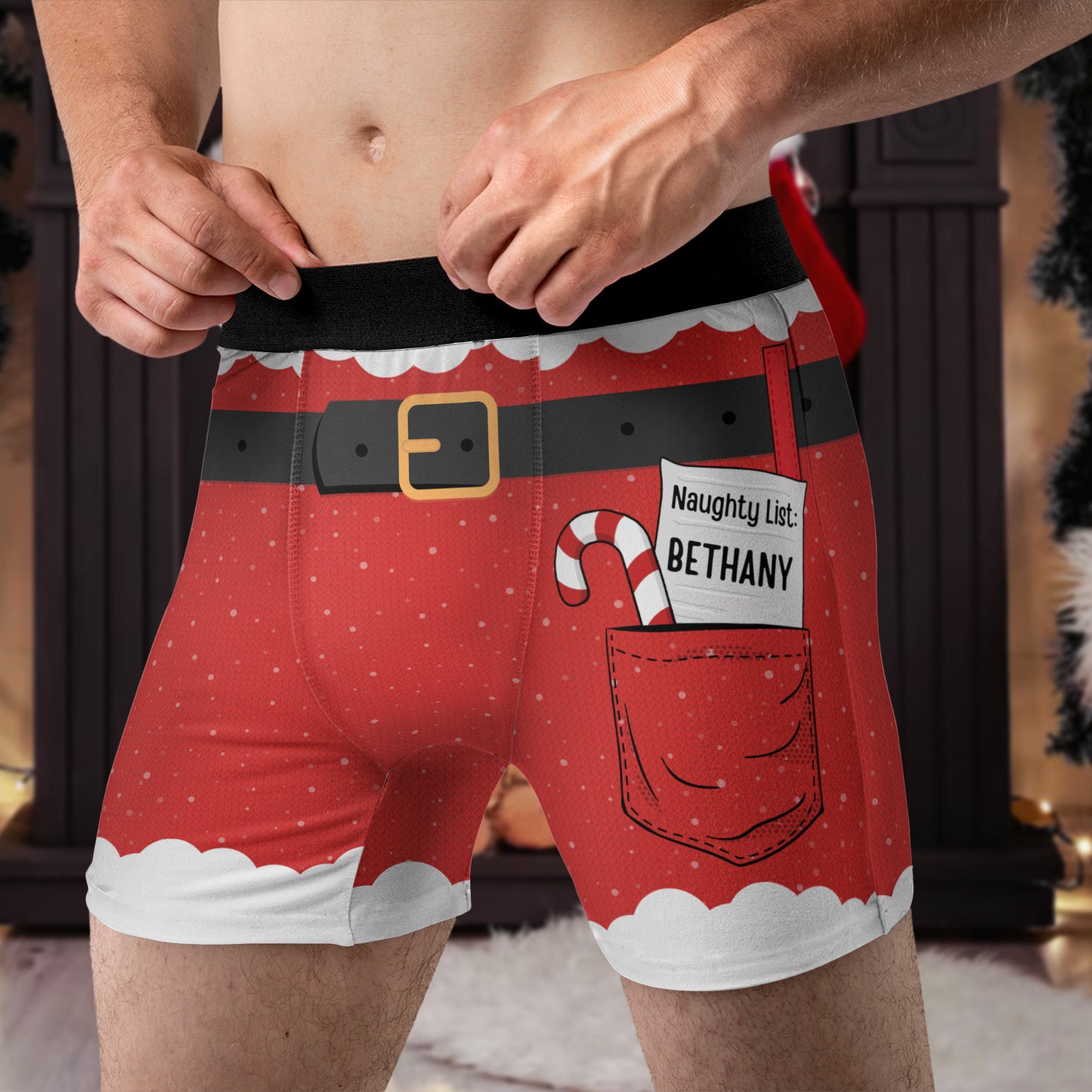 Ride My Sleigh Funny Christmas - Personalized Men's Boxer Briefs