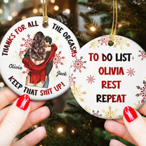 Naughty To Do List Christmas - Personalized Ceramic Ornament