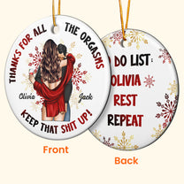 Naughty To Do List Christmas - Personalized Ceramic Ornament