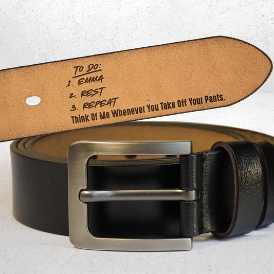 Naughty To Do List For Husband, Boyfriend - Personalized Engraved Leather Belt