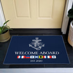 Nautical Flag Welcome - Personalized Doormat