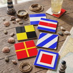 Nautical Flag Alphabet - Personalized Coaster