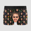 Neon Christmas Custom Face Funny - Personalized Photo Men&#39;s Boxer Briefs