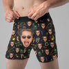 Neon Christmas Custom Face Funny - Personalized Photo Men&#39;s Boxer Briefs