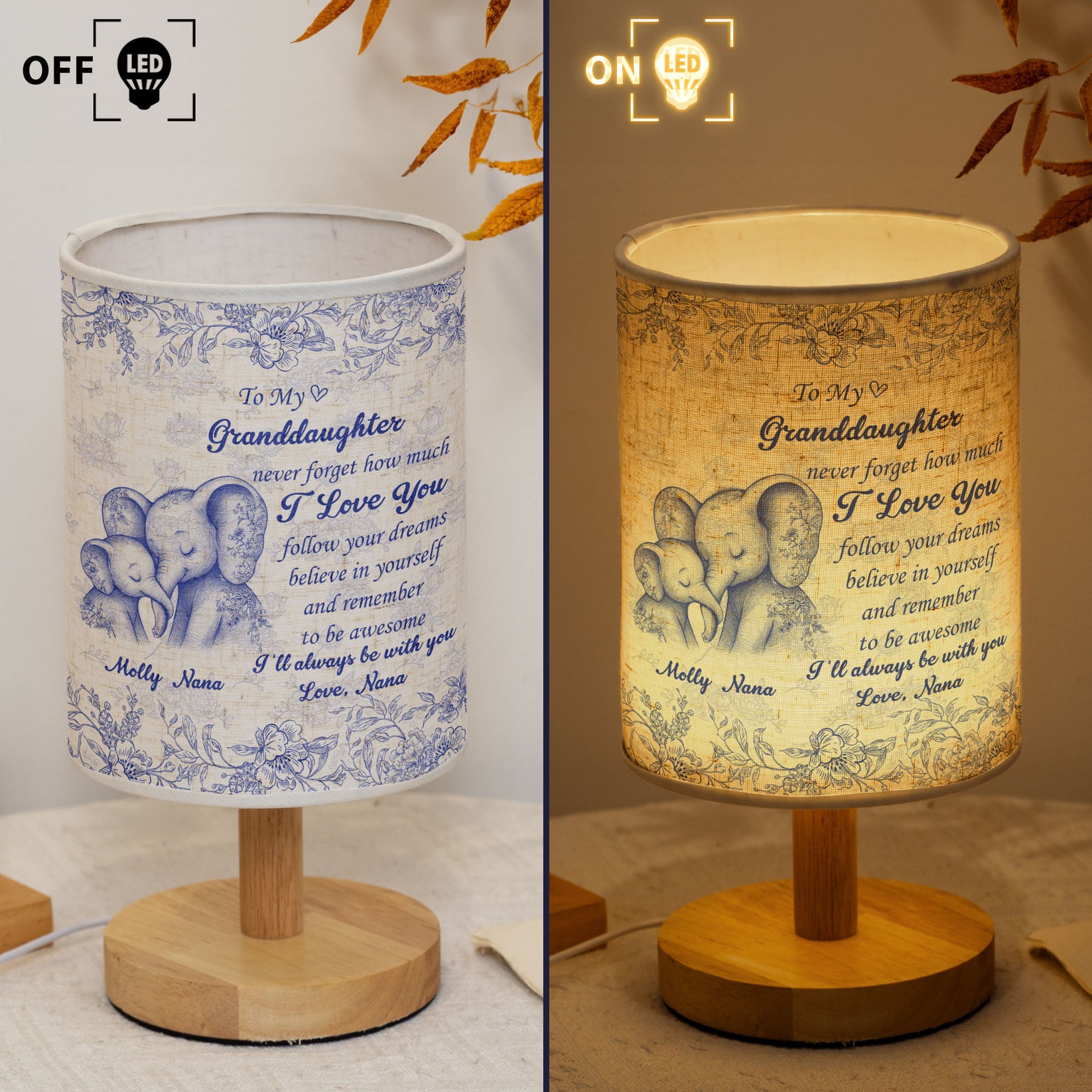 Never Forget How Much I Love You - Personalized Fabric Lamp – Macorner