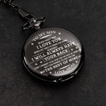 Never Forget That I Love You Gift For Son Grandson Nephew - Personalized Pocket Watch