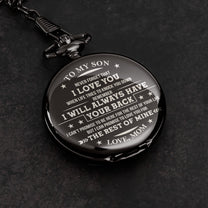 Never Forget That I Love You Gift For Son Grandson Nephew - Personalized Pocket Watch