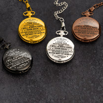 Never Forget That I Love You Gift For Son Grandson Nephew - Personalized Pocket Watch