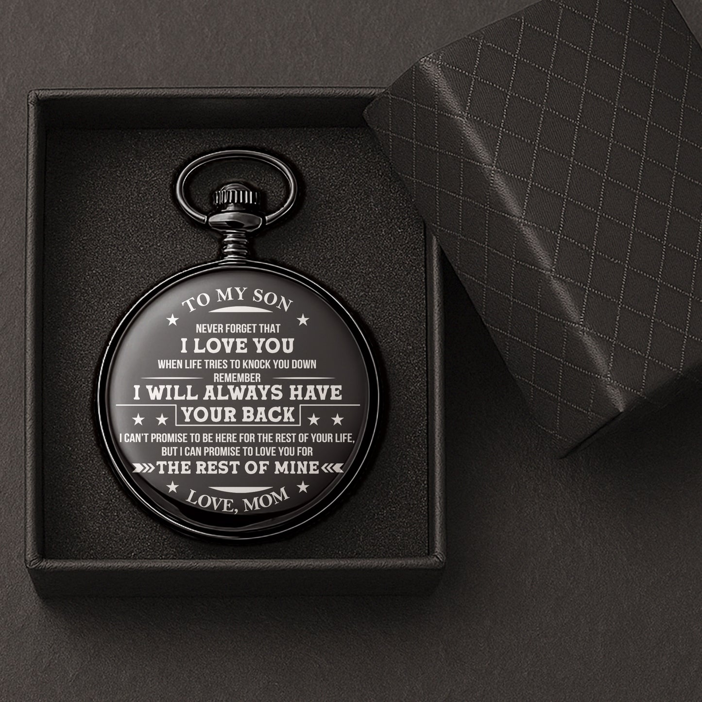 Never Forget That I Love You Gift For Son Grandson Nephew - Personalized Pocket Watch