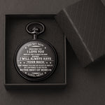 Never Forget That I Love You Gift For Son Grandson Nephew - Personalized Pocket Watch