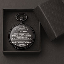 Never Forget That I Love You Gift For Son Grandson Nephew - Personalized Pocket Watch