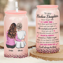 Never Forget That I Love You Gifts For Daughter - Personalized Shimmer Glass Can