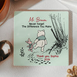 Never Forget The Difference You Make - Thank You Gift For Boss, Teacher, Mentor - Personalized Coaster
