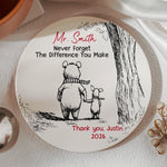 Never Forget The Difference You Make - Thank You Gift For Boss, Teacher, Mentor - Personalized Coaster