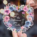 Never Forget The Difference You Make - Thank You Gifts For Boss, Coworkers - Personalized Acrylic Ornament