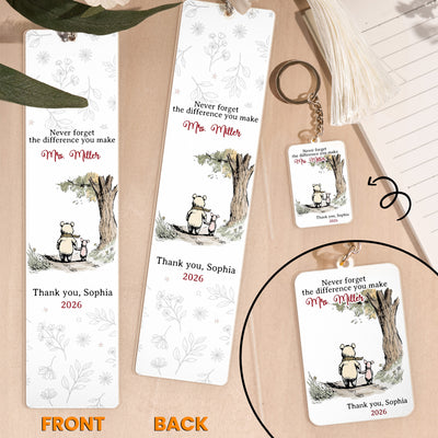 Never Forget The Difference You Make Thank You Teacher Gift - Personalized Bundle