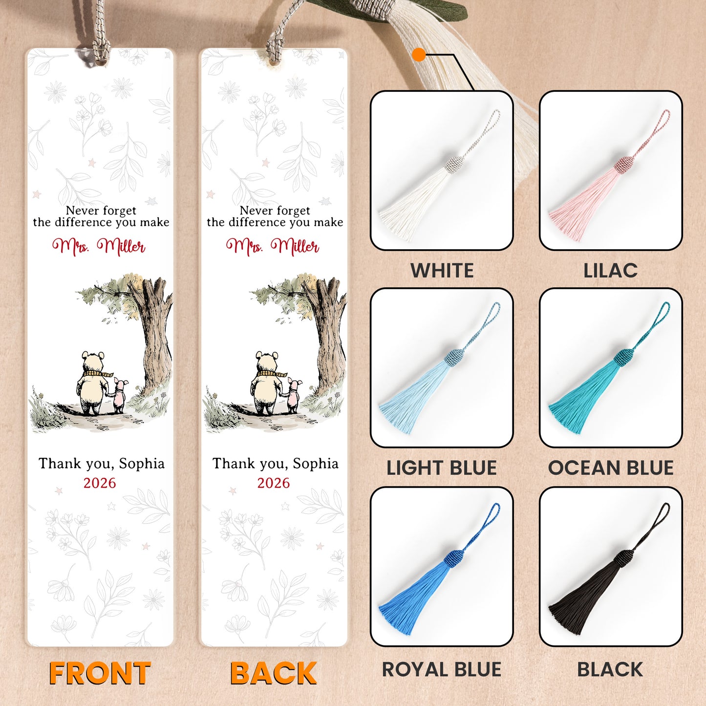Never Forget The Difference You Make Thank You Teacher Gift - Personalized Bundle