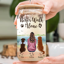 Never Walk Alone - Personalized Clear Glass Cup