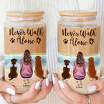 Never Walk Alone - Personalized Clear Glass Cup