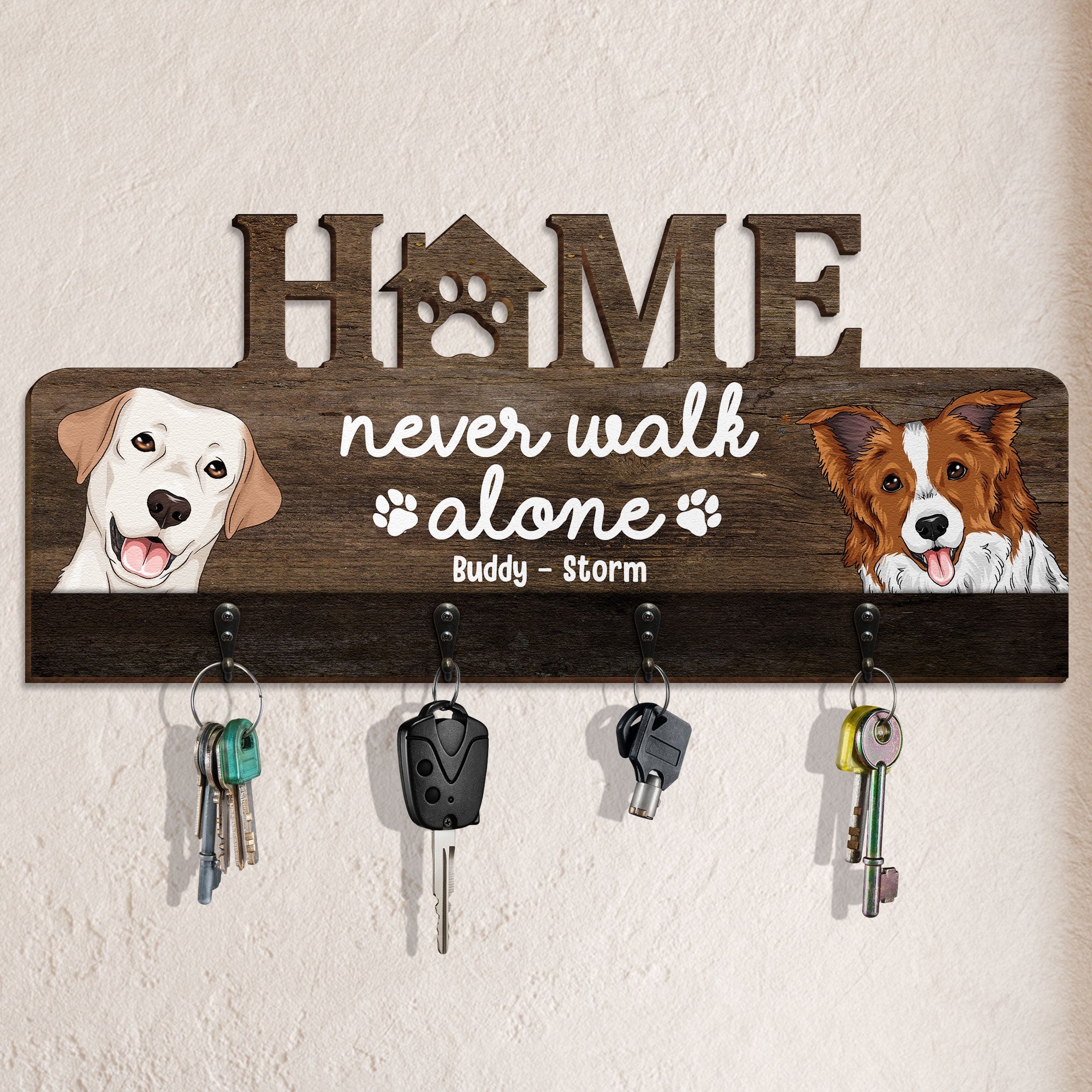 Never Walk Alone - Personalized Key Holder