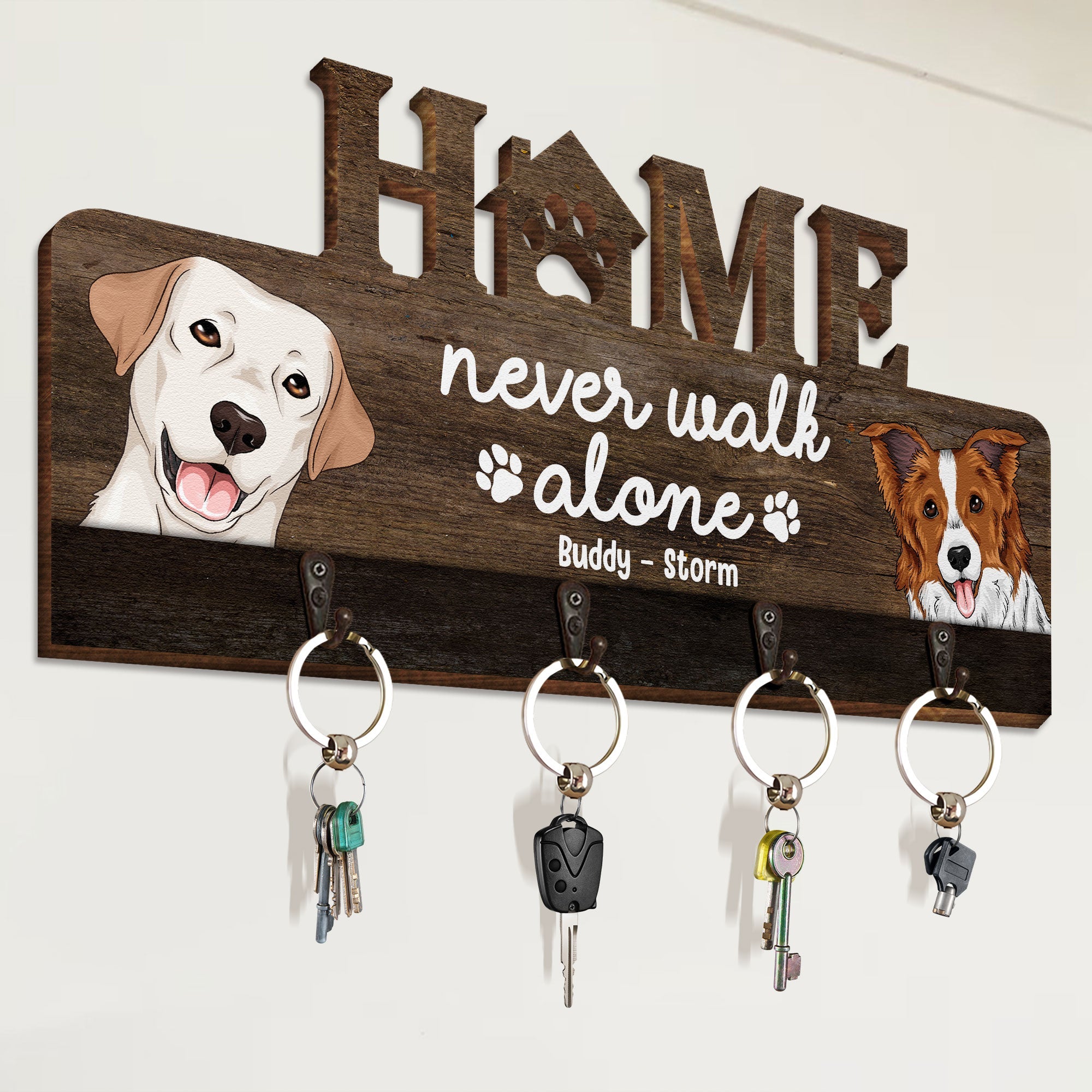 Never Walk Alone - Personalized Key Holder