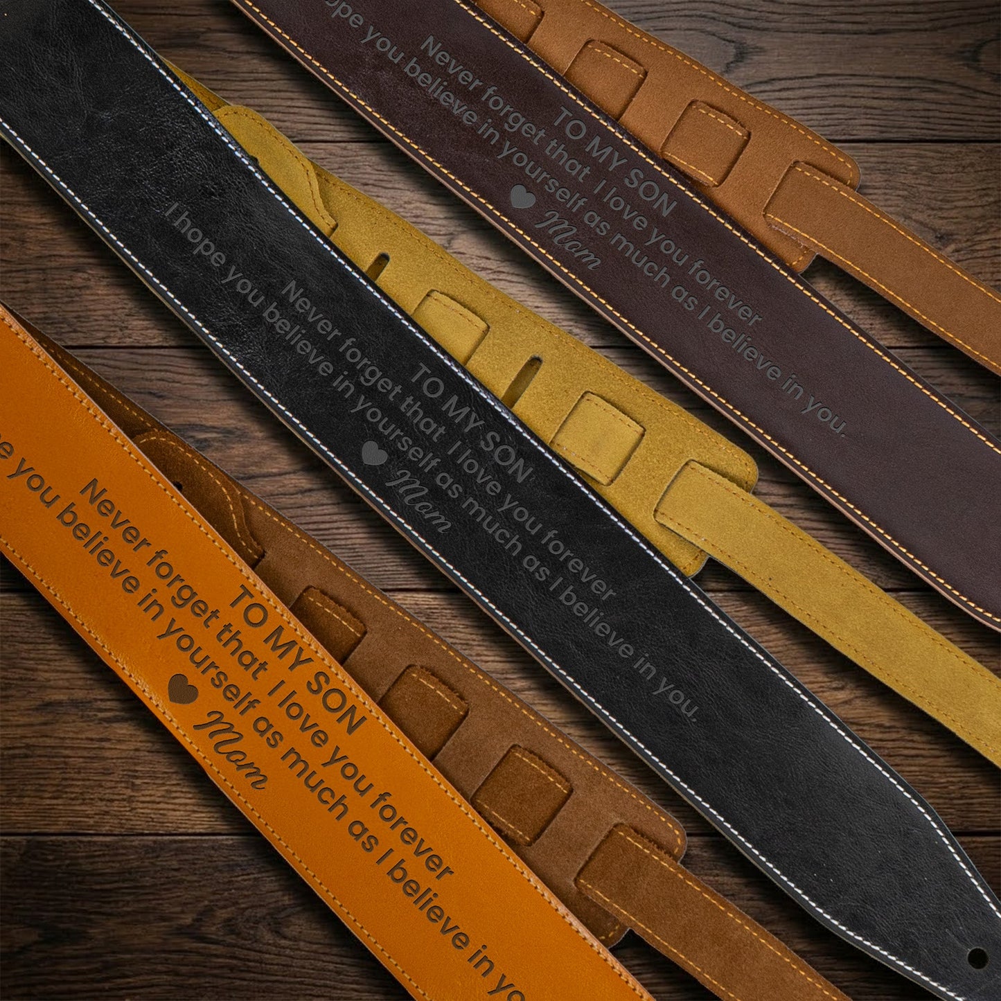 Never_Forget_That_I_Love_You_Son_Personalized_Leather_Guitar_Strap_3