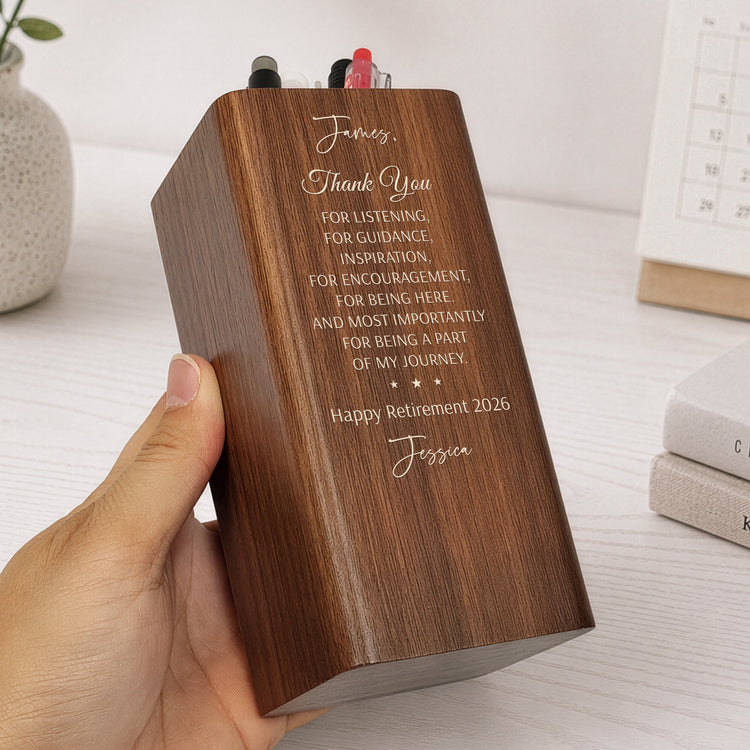 Never-Underestimate-The-Difference-You’Ve-Made-Retirement-Thank-You-Gift-Personalized-Pen-Holder-With-Clock-3