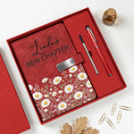 New Chapter Custom Birth Flowers & Name, Gift For Her, Daughter, Best Friend - Personalized Notebook Set