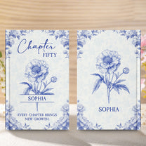 New Chapter New Growth Birth Flower Toile De Jouy - Personalized Hardcover Journal