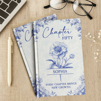 New Chapter New Growth Birth Flower Toile De Jouy - Personalized Hardcover Journal