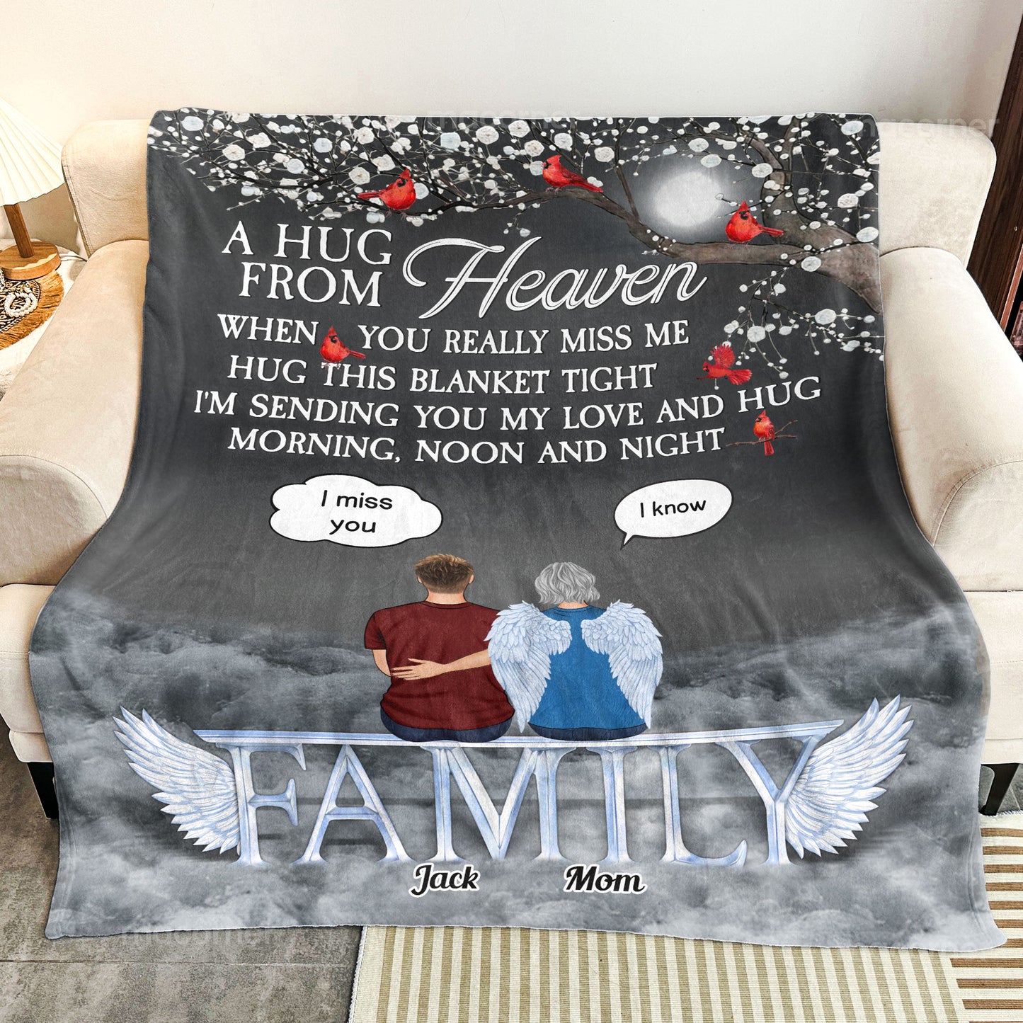 New Christmas Blanket A Hug From Heaven - Personalized Blanket