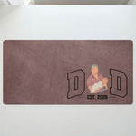 New Dad, Mom - Custom Faceless Photo Illustration Art - Personalized Desk Mat