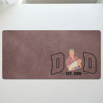 New Dad, Mom - Custom Faceless Photo Illustration Art - Personalized Desk Mat