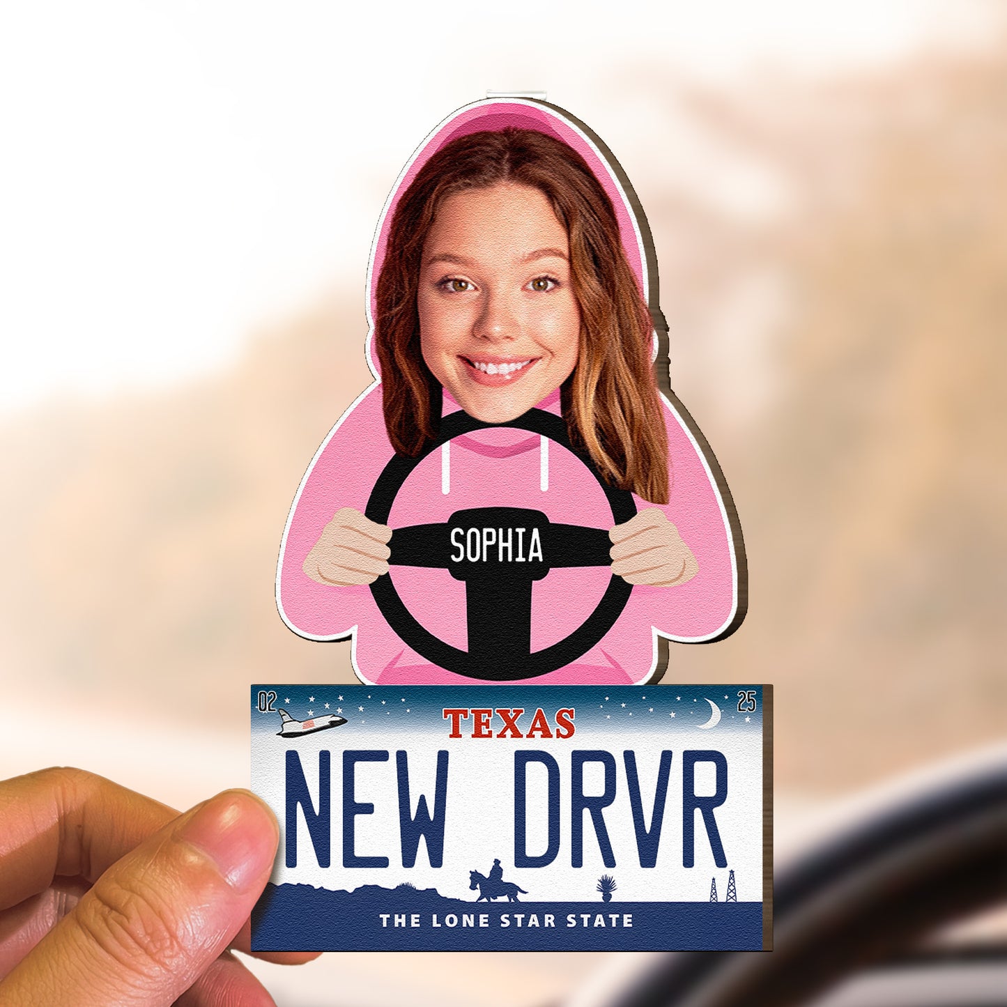 New Driver - Personalized Wooden Photo Car Visor Clip
