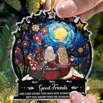 New Good Friends Are Like Stars - Personalized Acrylic Ornament