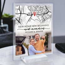 New Home New Beginning New Memories - Personalized Photo Acrylic Plaque