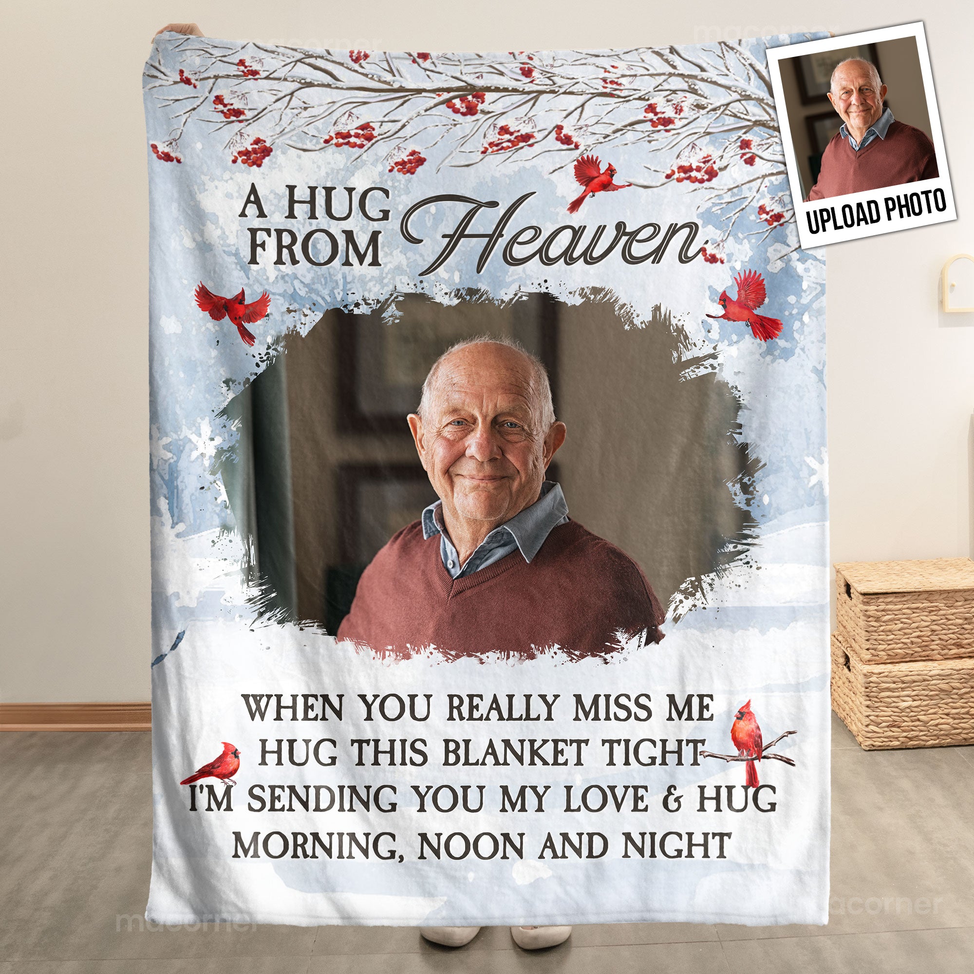 New Memory Blanket A Hug From Heaven - Personalized Photo Blanket