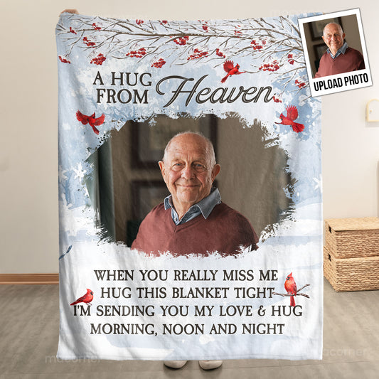 New Memory Blanket A Hug From Heaven - Personalized Photo Blanket