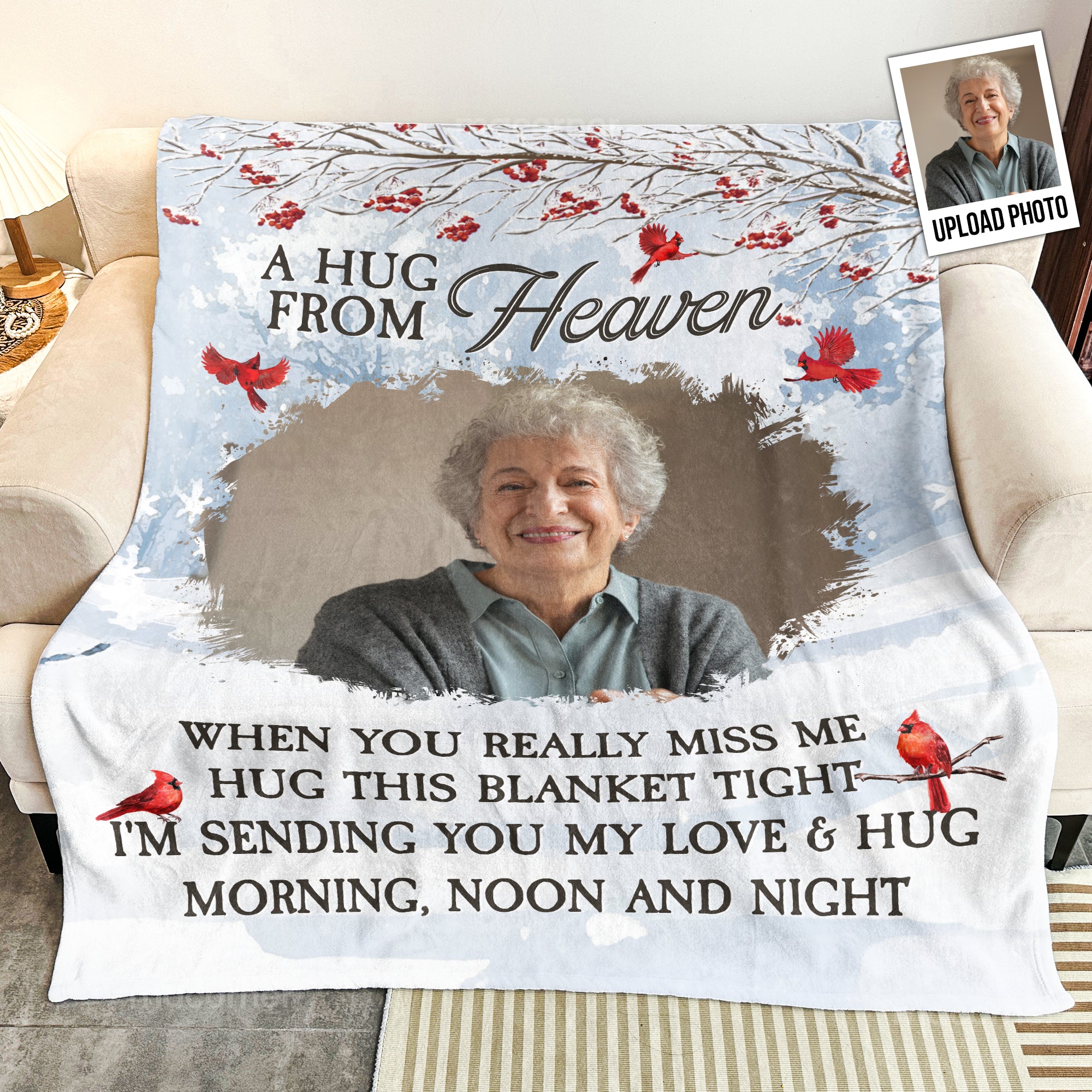 New Memory Blanket A Hug From Heaven - Personalized Photo Blanket