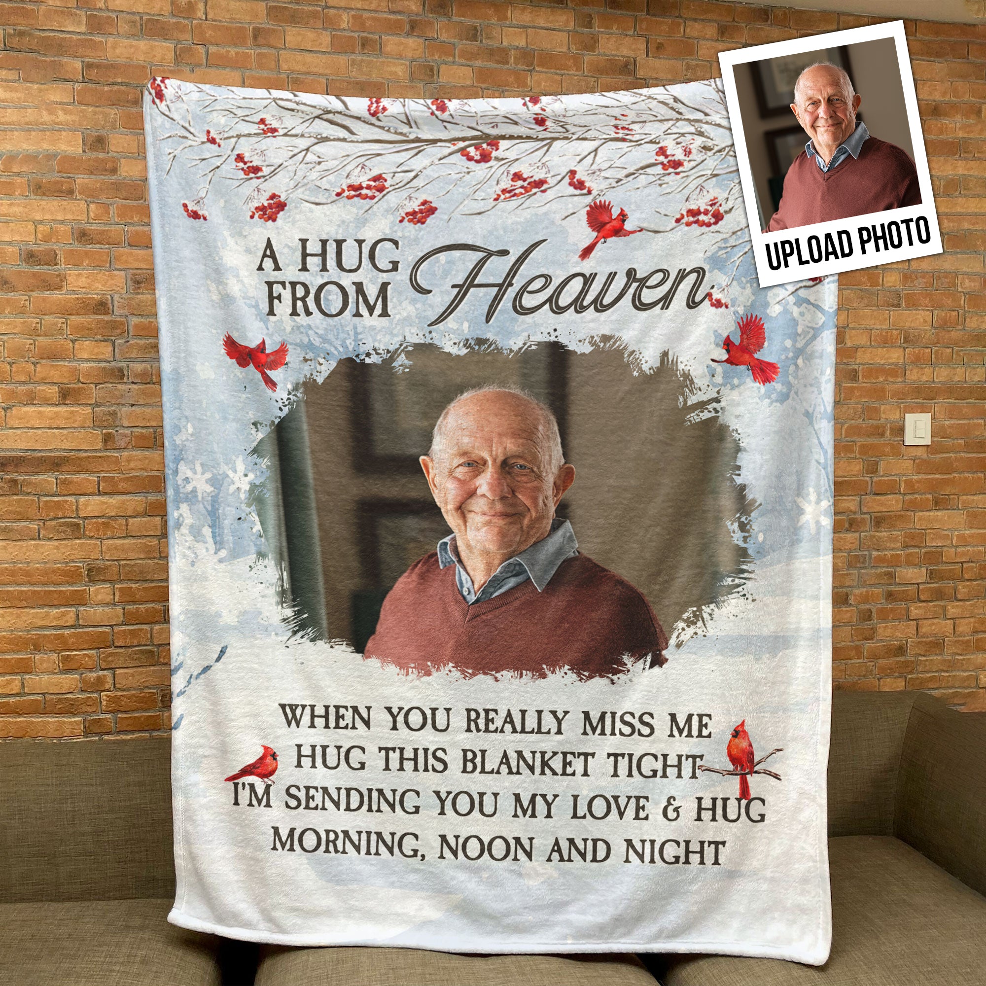 New Memory Blanket A Hug From Heaven - Personalized Photo Blanket