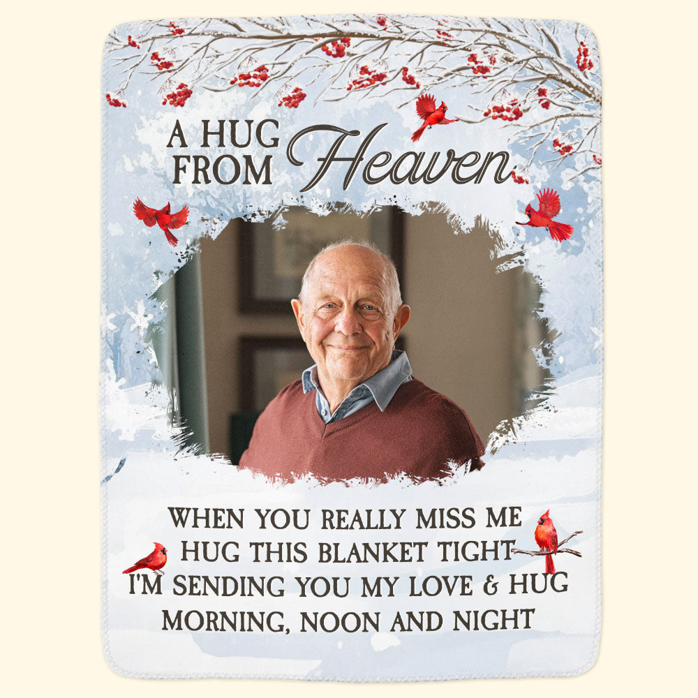 New Memory Blanket A Hug From Heaven - Personalized Photo Blanket