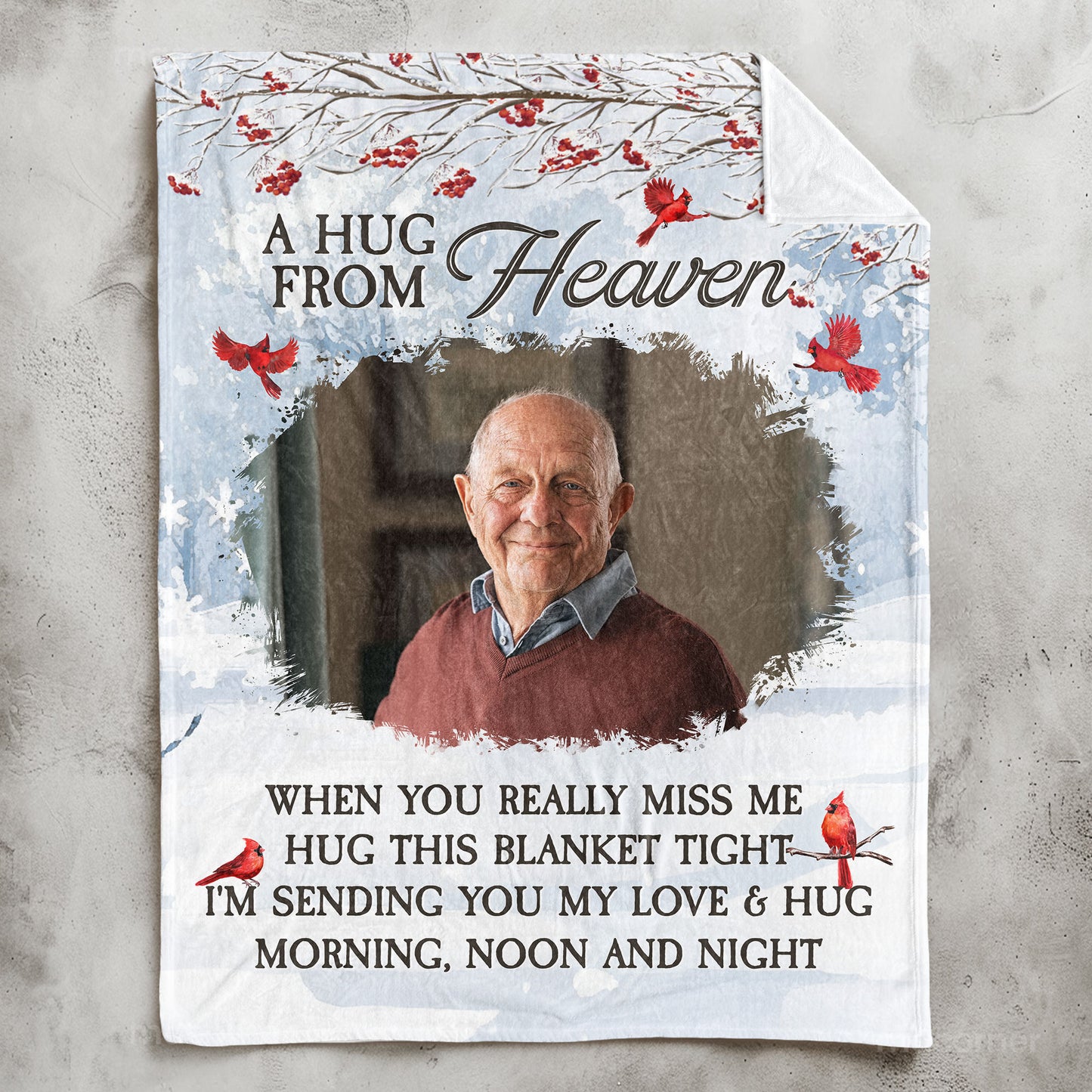 New Memory Blanket A Hug From Heaven - Personalized Photo Blanket