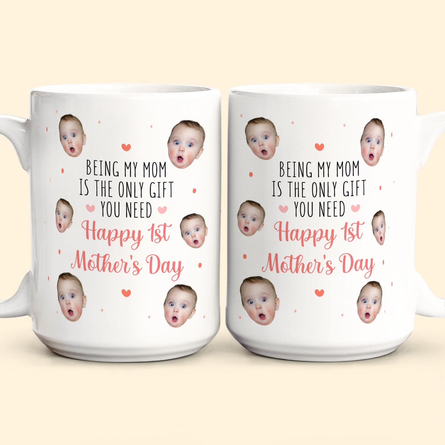 New Mom First Mother's Day Being My Mom Is The Only Gift - Personalized Photo Mug