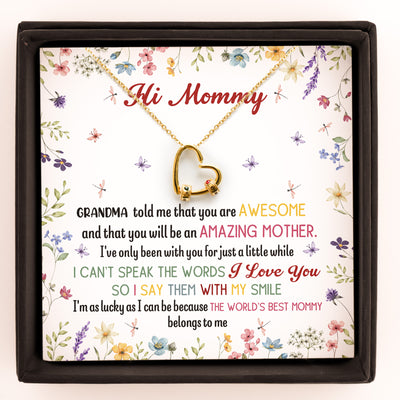 New Mom Gift - Personalized Birthstone Name Necklace With Heart Pendant