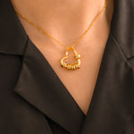 New Mom Gift - Personalized Birthstone Name Necklace With Heart Pendant
