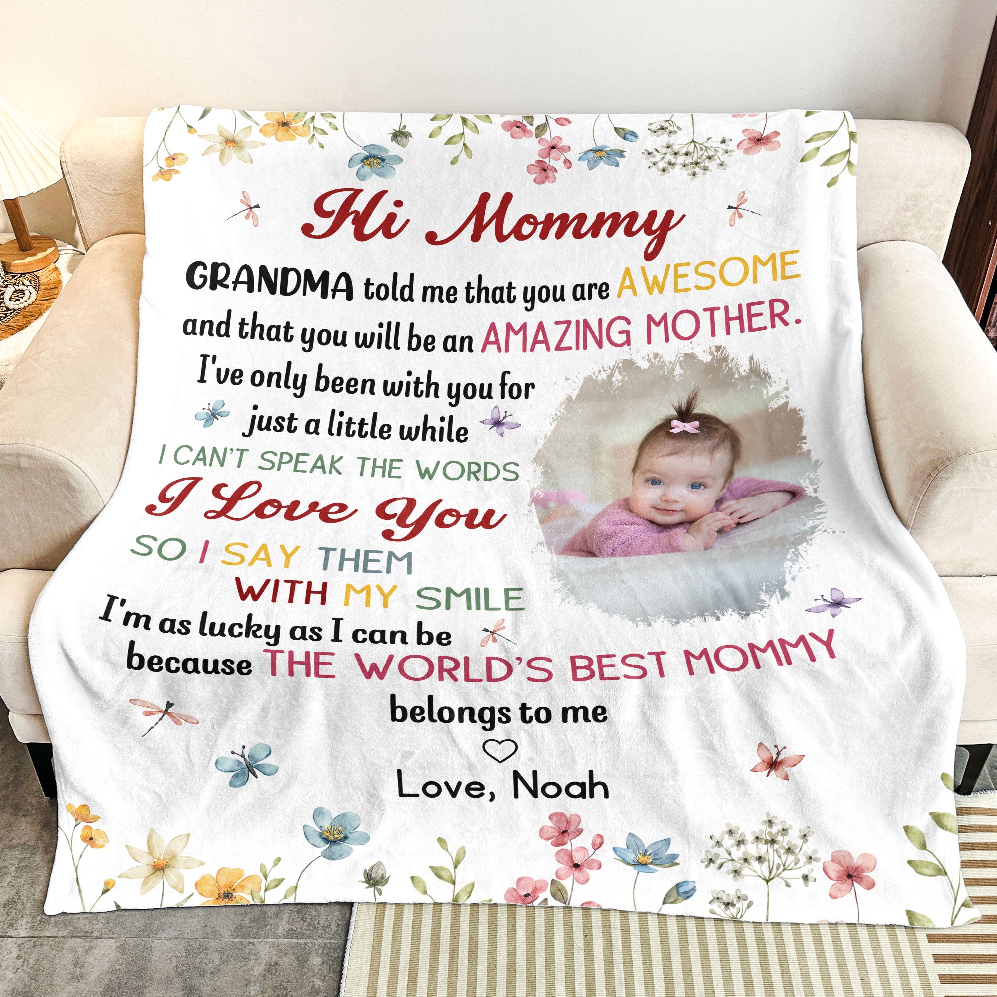 New Mom Mother's Day Gift The Best Mommy Belongs To Me - Personalized Photo Blanket