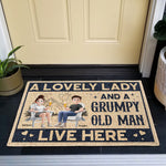 New Version A Lovely Lady And A Grumpy Old Man Live Here - Personalized Doormat