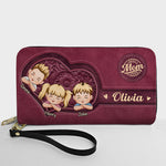 New Version Best Mom Ever - Personalized Leather Long Wallet