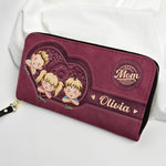 New Version Best Mom Ever - Personalized Leather Long Wallet